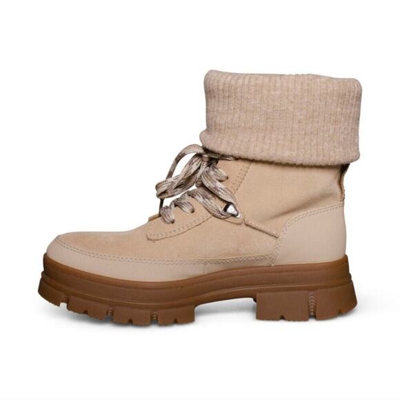 UGG ASHTON HIKER LACE UP MUSTARD SEED Lug Sole SUEDE WOMEN'S BOOTS SIZE 10 - Picture 9 of 12